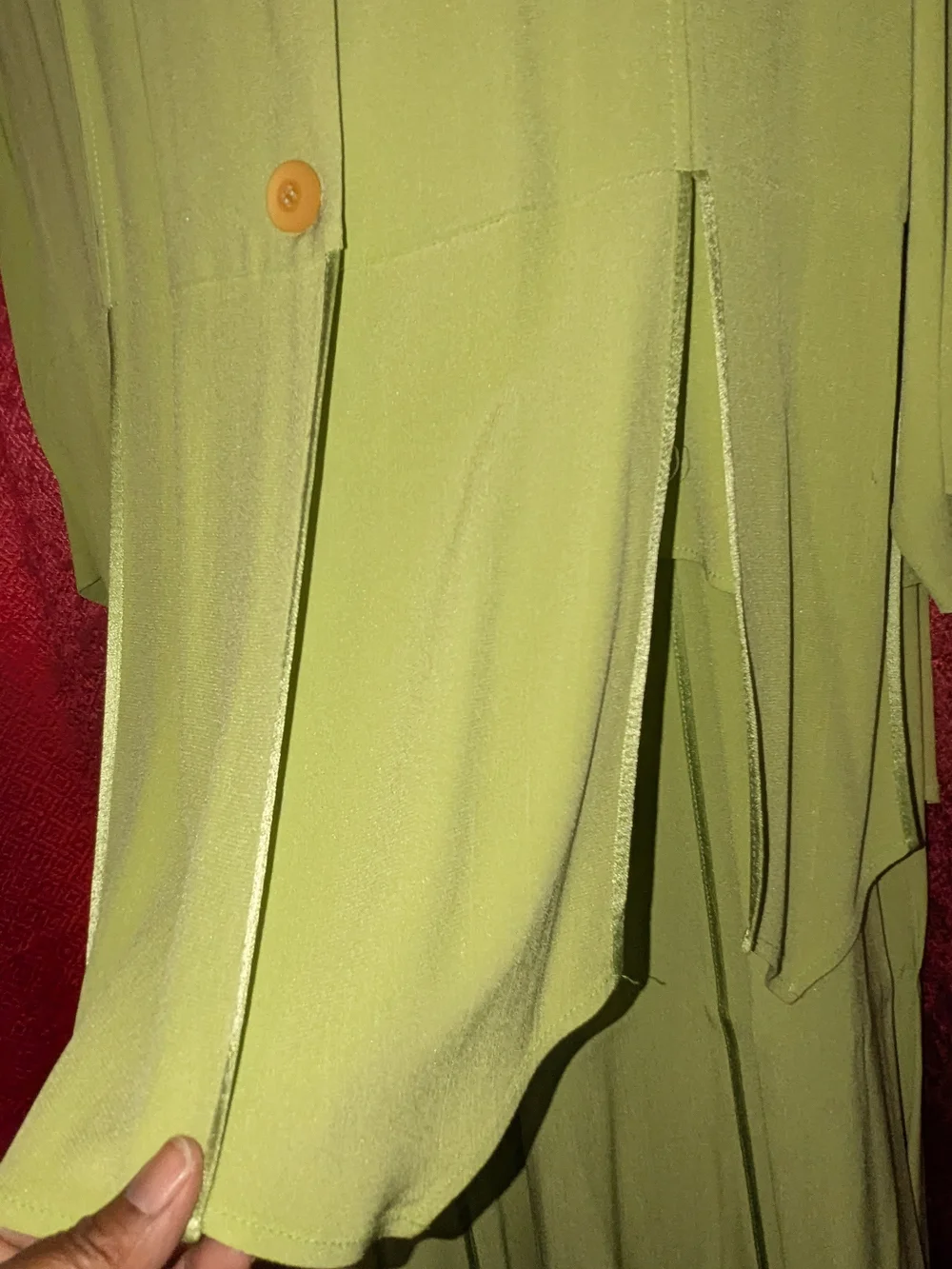 Lime Green Draped Three-Piece Ensemble